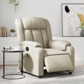 Sillón de masaje reclinable eléctrico cuero sintético crema de , Sillones - Ref: Foro24-3205258, Precio: 277,94 €, Descuento: %