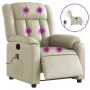 Sillón de masaje reclinable eléctrico cuero sintético crema de , Sillones - Ref: Foro24-3205258, Precio: 283,15 €, Descuento: %