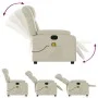 Sillón de masaje reclinable eléctrico cuero sintético crema de , Sillones - Ref: Foro24-3205258, Precio: 283,15 €, Descuento: %
