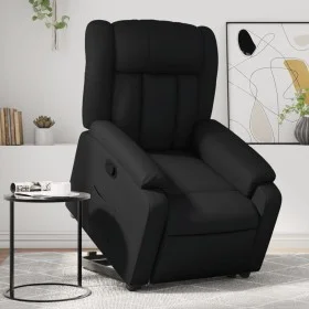 Sillón reclinable elevable cuero artificial negro de , Sillones - Ref: Foro24-3205264, Precio: 306,20 €, Descuento: %