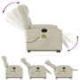 Sillón reclinable de masaje de pie cuero artificial color crema de , Sillones - Ref: Foro24-3205272, Precio: 301,46 €, Descue...