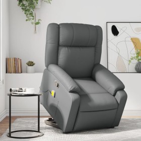 Sillón reclinable de masaje de pie cuero artificial gris de , Sillones - Ref: Foro24-3205160, Precio: 329,31 €, Descuento: %