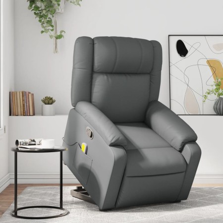 Sillón reclinable de masaje de pie cuero artificial gris de , Sillones - Ref: Foro24-3205160, Precio: 329,31 €, Descuento: %