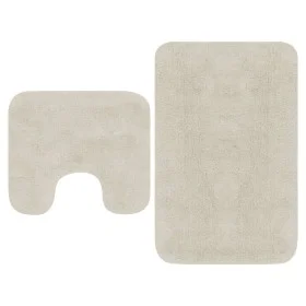 Conjunto de alfombrillas de baño de tela 2 piezas blanco de vidaXL, Alfombras y esterillas de baño - Ref: Foro24-133232, Prec...