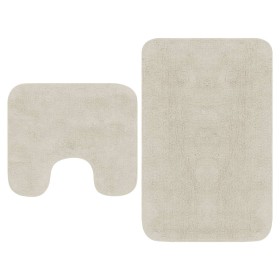 Conjunto de alfombrillas de baño de tela 2 piezas blanco de vidaXL, Alfombras y esterillas de baño - Ref: Foro24-133232, Prec...