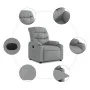 Sillón reclinable eléctrico tela gris claro de , Sillones - Ref: Foro24-3206627, Precio: 255,76 €, Descuento: %