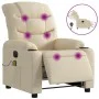 Sillón reclinable de masaje eléctrico tela color crema de , Sillones - Ref: Foro24-3206644, Precio: 313,97 €, Descuento: %