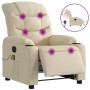 Sillón reclinable de masaje eléctrico tela color crema de , Sillones - Ref: Foro24-3206644, Precio: 307,65 €, Descuento: %