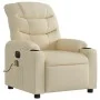Sillón reclinable de masaje eléctrico tela color crema de , Sillones - Ref: Foro24-3206644, Precio: 313,97 €, Descuento: %