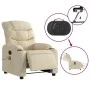 Sillón reclinable de masaje eléctrico tela color crema de , Sillones - Ref: Foro24-3206644, Precio: 313,97 €, Descuento: %
