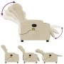 Sillón reclinable de masaje eléctrico tela color crema de , Sillones - Ref: Foro24-3206644, Precio: 313,97 €, Descuento: %