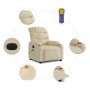 Sillón reclinable de masaje eléctrico tela color crema de , Sillones - Ref: Foro24-3206644, Precio: 307,65 €, Descuento: %