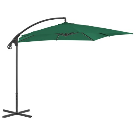 Sombrilla voladiza con poste de acero 250x250 cm verde de vidaXL, Sombrillas - Ref: Foro24-44877, Precio: 93,73 €, Descuento: %