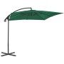 Sombrilla voladiza con poste de acero 250x250 cm verde de vidaXL, Sombrillas - Ref: Foro24-44877, Precio: 93,73 €, Descuento: %