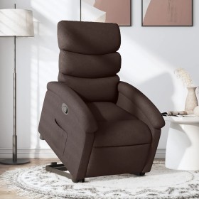 Sillón reclinable elevable tela marrón oscuro de , Sillones - Ref: Foro24-3203983, Precio: 256,07 €, Descuento: %