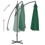 Sombrilla voladiza con poste de acero 250x250 cm verde de vidaXL, Sombrillas - Ref: Foro24-44877, Precio: 93,73 €, Descuento: %