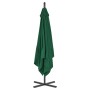 Sombrilla voladiza con poste de acero 250x250 cm verde de vidaXL, Sombrillas - Ref: Foro24-44877, Precio: 93,73 €, Descuento: %