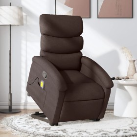 Silla de masaje reclinable de pie de tela marrón oscuro de , Sillones - Ref: Foro24-3203995, Precio: 300,59 €, Descuento: %