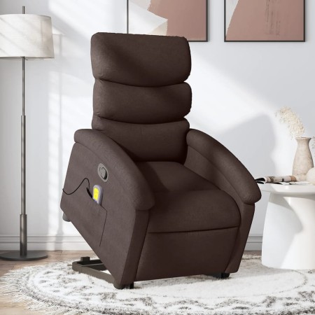 Silla de masaje reclinable de pie de tela marrón oscuro de , Sillones - Ref: Foro24-3203995, Precio: 300,59 €, Descuento: %