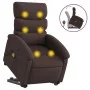 Silla de masaje reclinable de pie de tela marrón oscuro de , Sillones - Ref: Foro24-3203995, Precio: 316,98 €, Descuento: %