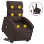 Silla de masaje reclinable de pie de tela marrón oscuro de , Sillones - Ref: Foro24-3203995, Precio: 300,59 €, Descuento: %