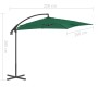 Sombrilla voladiza con poste de acero 250x250 cm verde de vidaXL, Sombrillas - Ref: Foro24-44877, Precio: 93,73 €, Descuento: %