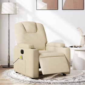 Sillón reclinable de masaje eléctrico tela color crema de , Sillones - Ref: Foro24-3204365, Precio: 271,54 €, Descuento: %