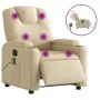 Sillón reclinable de masaje eléctrico tela color crema de , Sillones - Ref: Foro24-3204365, Precio: 288,04 €, Descuento: %