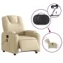 Sillón reclinable de masaje eléctrico tela color crema de , Sillones - Ref: Foro24-3204365, Precio: 288,04 €, Descuento: %