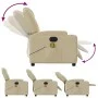 Sillón reclinable de masaje eléctrico tela color crema de , Sillones - Ref: Foro24-3204365, Precio: 288,04 €, Descuento: %