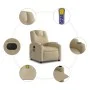 Sillón reclinable de masaje eléctrico tela color crema de , Sillones - Ref: Foro24-3204365, Precio: 288,04 €, Descuento: %