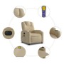 Sillón reclinable de masaje eléctrico tela color crema de , Sillones - Ref: Foro24-3204365, Precio: 271,54 €, Descuento: %