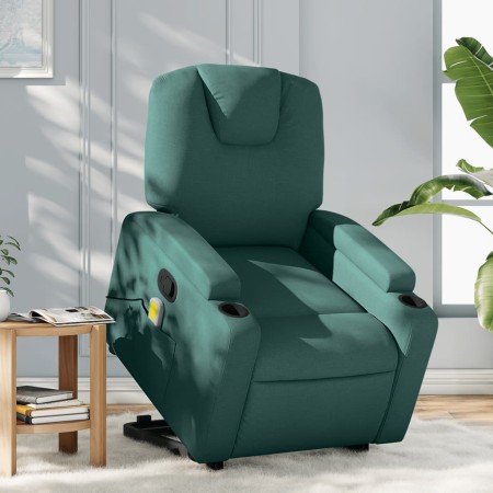 Silla de masaje reclinable de pie de tela verde oscura de , Sillones - Ref: Foro24-3204386, Precio: 277,45 €, Descuento: %