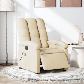 Sillón reclinable de masaje eléctrico tela color crema de , Sillones - Ref: Foro24-3204089, Precio: 252,96 €, Descuento: %