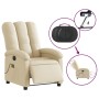 Sillón reclinable de masaje eléctrico tela color crema de , Sillones - Ref: Foro24-3204089, Precio: 252,96 €, Descuento: %
