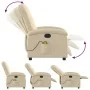 Sillón reclinable de masaje eléctrico tela color crema de , Sillones - Ref: Foro24-3204089, Precio: 257,54 €, Descuento: %