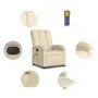 Sillón reclinable de masaje eléctrico tela color crema de , Sillones - Ref: Foro24-3204089, Precio: 257,54 €, Descuento: %