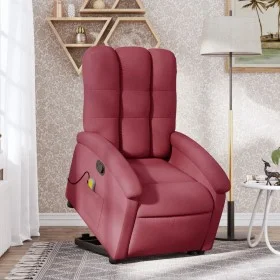Sillón reclinable de masaje elevable tela rojo tinto by , Armchairs - Ref: Foro24-3204107, Price: 290,48 €, Discount: %