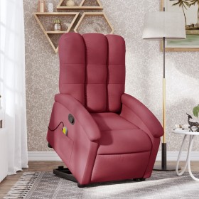 Sillón reclinable de masaje elevable tela rojo tinto de , Sillones - Ref: Foro24-3204107, Precio: 271,78 €, Descuento: %