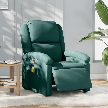 Sillón reclinable de masaje eléctrico tela verde oscuro de , Sillones - Ref: Foro24-3204158, Precio: 258,25 €, Descuento: %