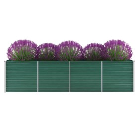 Arriate de jardín de acero galvanizado verde 320x80x77 cm de vidaXL, Maceteros y jardineras - Ref: Foro24-44845, Precio: 106,...