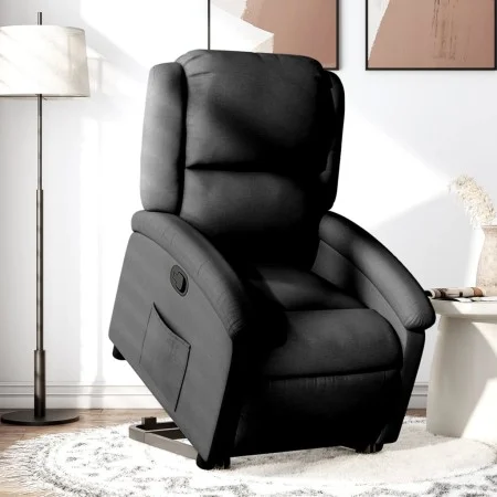 Sillón reclinable elevable tela negro de , Sillones - Ref: Foro24-3204166, Precio: 281,92 €, Descuento: %