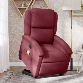 Sillón reclinable de masaje elevable tela rojo tinto de , Sillones - Ref: Foro24-3204179, Precio: 292,35 €, Descuento: %