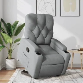 Sillón reclinable elevable de tela gris claro de , Sillones - Ref: Foro24-3204710, Precio: 275,01 €, Descuento: %