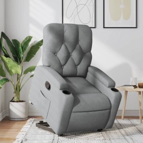 Sillón reclinable elevable de tela gris claro de , Sillones - Ref: Foro24-3204710, Precio: 259,24 €, Descuento: %