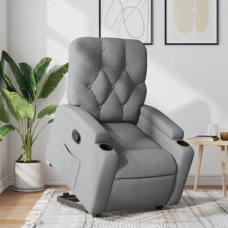 Sillón reclinable elevable de tela gris claro by , Armchairs - Ref: Foro24-3204710, Price: 275,01 €, Discount: %