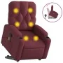 Sillón reclinable de masaje elevable tela rojo tinto de , Sillones - Ref: Foro24-3204725, Precio: 296,45 €, Descuento: %