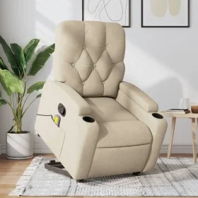 Silla de masaje reclinable de pie de tela color crema de , Sillones - Ref: Foro24-3204731, Precio: 309,75 €, Descuento: %