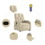 Silla de masaje reclinable de pie de tela color crema de , Sillones - Ref: Foro24-3204731, Precio: 309,75 €, Descuento: %