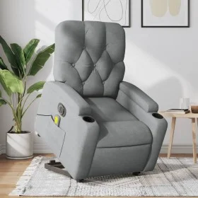Elektrischer, verstellbarer, aufklappbarer Massagesessel aus hellem grauen Stoff. von , Sessel - Ref: Foro24-3204746, Preis: ...